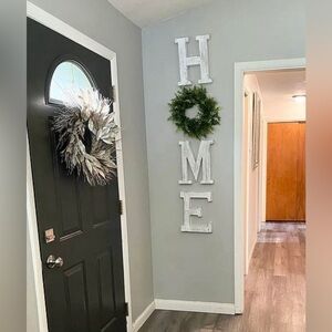 Hobby Lobby White HOME Wall Art does not include wreath